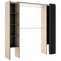 Suit Armario Vestidor cortina natural grafito