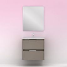 Amizuva - suki ensemble meuble + lavabo Couleur : Fumé sablé - Dimensions : 60 cm