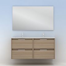 Amizuva - suki ensemble meuble + lavabo Couleur : Noyer sablé - Taille : 120 cm