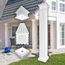 Prestige Decor - Säulen und Halbsäulen eckig voll kanneliert in 3 Größen, Fassadenstuck modern außen : Komplettset 3, Größe l - geschlossen