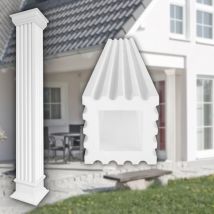 Prestige Decor - Säulen und Halbsäulen eckig voll kanneliert in 3 Größen, Fassadenstuck modern außen : Schaft, Größe s - geschlossen