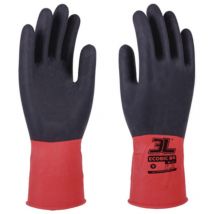 3L - Pack. 12 Ecobic br beflockte Latexhandschuhe groß T.9