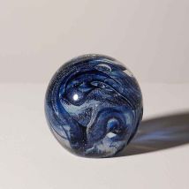 Boule décorative sulfure bleue en verre 8x8x8 cm – Globe – Matières, Hauteur, Longueur, Largeur – CHEHOMA