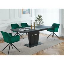 Deco In Paris - sulia - Table à manger rectangulaire à rallonge design noir sulia