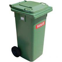 Sulo - 120 Liter Grüne Tonne Müllbehälter Mülltonne Abfalltonne Grün Für alle DIN-Klammschüttungen Extra Starker Kunststoff Leise Vollgummiräder