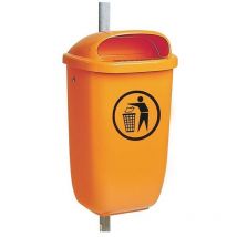 Rohrpfosten Stahl feuerverzinkt L1500xD49mm passend für Abfallbehälter/Spiegel