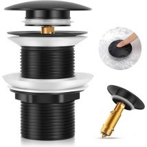 Desagüe de lavabo sin rebosadero, desagüe, desagüe de lavabo de latón, junta de desagüe de lavabo, desagüe de bañera, color negro