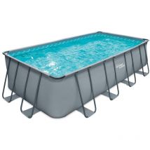 Summer Waves - Elite Frame Pool Aufstellpool rechteckig Komplettset Grau 549x274x132 cm