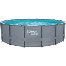 Summer Waves - Elite Frame Pool Aufstellpool rund Komplettset Grau ø 488x122 cm