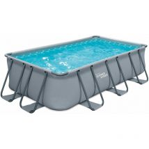 Summer Waves - Frame Pool Rectangulaire 400x200x100 cm Gris Kit