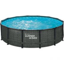 Summer Waves - Pool Frame Dark Herringbone Print Elite 4,27 m x 1,07 m Pool
