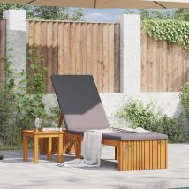 Vidaxl - Sun Lounger Reclining Brown 200 x 55 x 94cm Solid Acacia wood