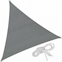 Tectake - Shade Sail - triangular with uv protection 50+, water-repellent, grey - garden sun shade, garden sail shade, sun canopy - 500 x 500 x 500 cm