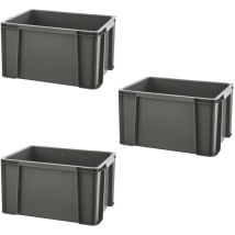 Sundis Set Di 3 Contenitori Master Box, 17l, Componibili E Impilabili, Grigio Antracite