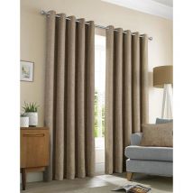 Amberley Eyelet Ring Top Curtains Brown 66x72' - Sundour