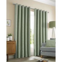 Sundour - Amberley Eyelet Ring Top Curtains Green 90x90'