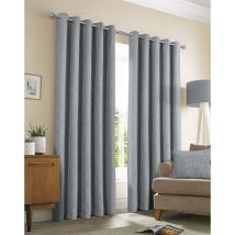 Amberley Eyelet Ring Top Curtains Grey 66x90' - Sundour