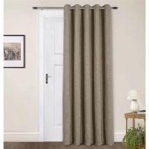 Sundour - Amberley Eyelet Ring Top Door Curtain Earth Brown 66x84' (168x213cm)