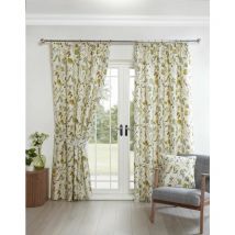 Grove Floral Pencil Pleat Curtains Fennel 90x54' - Sundour