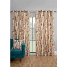 Sundour - Santa Maria Rumba Curtains Orange 90x72 Ready Made Fully Lined Eyelet Curtains - Orange