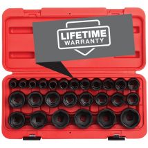2645 1/2-inch Drive Impact socket set, Metric, standard, a punti, Cr-Mo, 10 mm – 36 mm, pezzi - Sunex