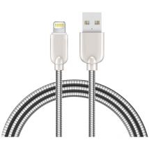 2A Schnell Ladekabel Nylon Datenkabel 1m iOS Metall Kabel Sehr Biegsam Dehnbar Robuste Stecker Fast Charge Power Kabel kompatibel mit Smartphones