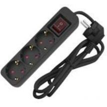 Tischsteckdose 3-fach 3 Meter mit Schalter schwarz Steckdosen & Buchsen - Sunlit