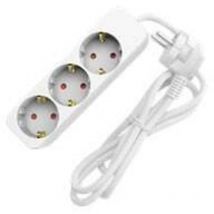 Sunlit - Tischsteckdose 3-fach 5 Meter Winkelstecker weiß Steckdosen & Buchsen