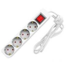 Tischsteckdose 4-fach 2 Meter mit Schalter weiß Steckdosen & Buchsen - Sunlit