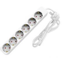 Tischsteckdose 6-fach 1,4 Meter Winkelstecker weiß Steckdosen & Buchsen - Sunlit