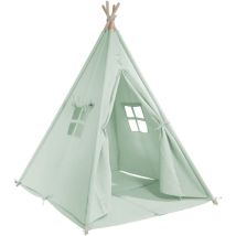 Alba Tente Tipi pour Enfants en Vert Tente de Jeu avec Tapis pour l int rieur / chambre 120x120 cm - Sunny
