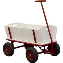 Sunny - Billy Chariot de Jardin, Bois - Rouge Chariot pour Jardin, Chariot Jardin 4 Roues Chariot de Plage Capacit 100 kilos, Chariot pour la Plage,