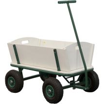 Sunny - Billy Chariot de Jardin, Bois - Vert Chariot pour Jardin, Chariot Jardin 4 Roues Chariot de Plage Capacit 100 kilos, Chariot pour la Plage,