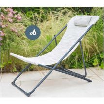 SUNNY - Lot de 6 Chiliennes - Acier - Anthracite