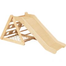Sunny - Sammie Triangle d'escalade 2 en 1 avec toboggan en bois couleurs naturelles Structure d'escalade d'int rieur pour enfants Jouet Montessori