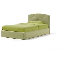 Letto Contenitore Made In Italy Cangù sunny singolo grande tessuto verde