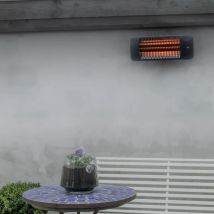 Riscaldatore Da Esterno A Parete Lugo 2000 W Quartz Grigio Sunred