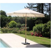 Ozalide - sunset - Parasol droit avec frange Ø2,7m - Crème