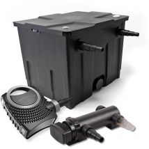 Kit complet: CBF-350 Filtre de bassin jusqu'à 12000 l Biologique, NEO7000 SuperEco pompe de filtration 7000l/h 50W, CUV-318 lampe uv uvc