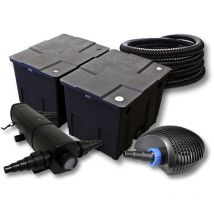 Kit complet: CBF-350B Filtre de bassin jusqu'à 60000 l Biologique, CTF-6000 SuperECO pompe de filtration 6000l/h 40W, CUV-236 lampe uv uvc