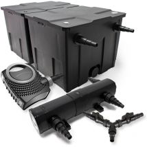 Kit complet: CBF-350B Filtre de bassin jusqu'à 60000 l Biologique, NEO10000 SuperECO pompe de filtration 10000l/h 80W, CUV-236 lampe uv uvc