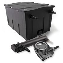SunSun Kit complet: CBF-550 Filtre de bassin jusqu'à 60000 l Biologique, NEO10000 SuperECO pompe de filtration 10000l/h 80W, CUV-336 lampe uv uvc