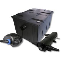 SunSun Kit complet: CBF-550 Filtre de bassin jusqu'à 60000 l Biologique, CTF-6000 SuperECO pompe de filtration 6000l/h 40W, CUV-236 lampe uv uvc