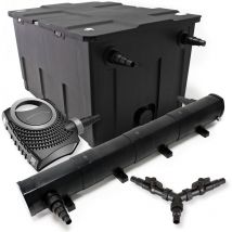 SunSun Kit complet: CBF-550 Filtre de bassin jusqu'à 60000 l Biologique, CTF-8000 SuperECO pompe de filtration 8000l/h 70W, CUV-272 lampe uv uvc