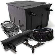 Kit complet: CBF-550 Filtre de bassin jusqu'à 60000L Biologique, NEO10000 pompe de filtration 10000l/h 80W, CUV-224 lampe uv uvc Clarificateur avec