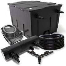 Sunsun Komplettset: Cbf-550 Teichfilter Bis 60000 L Teichfilteranlage Als Durchlauffilter, Ctf-8000 Teichpumpe 8000l/h 70w, Cuv-224 Teichklärer Uvc 