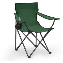 1er Set Campingstuhl Faltbar bis 100 kg Klappstuhl mit Getränkehalter und Tasche, Grün - Sunula