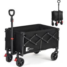Sunula Chariot Pliable Petit 80L 100KG, Chariot Pliable avec Poids réduit, Chariot Tout-Terrain avec Freins, Noir