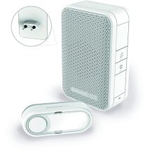 Honeywell – Campanello senza fili DC311SP2 – Kit completo con pulsante e ricevitore – Bianco, Grigio – Raggio d'azione 150 m