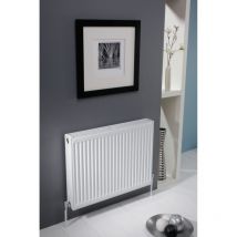 Kartell - k-rad Kompact Type 22 White 400mm x 1200mm Double Panel with Double Convector Horizontal Radiator - D412K